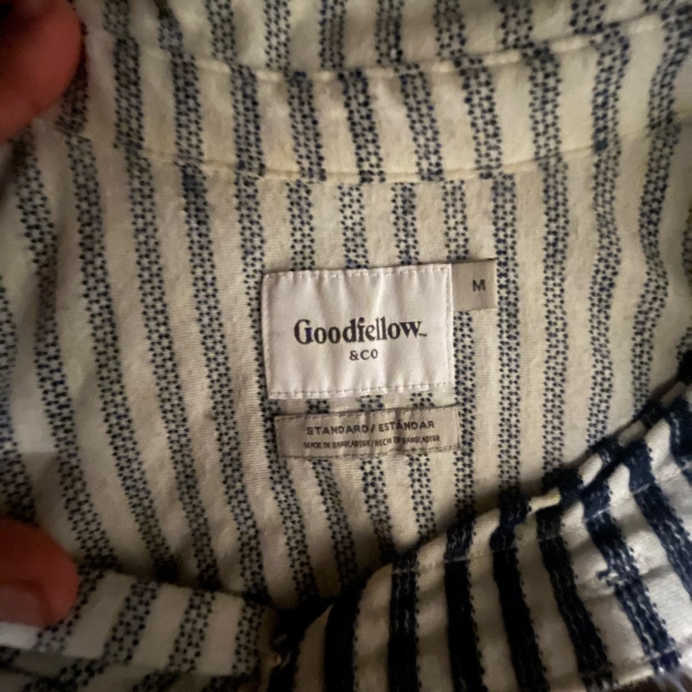 Goodfellow Soft Button-up — Stripes